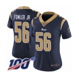 Women's Los Angeles Rams #56 Dante Fowler Jr Navy Blue Team Color Vapor Untouchable Limited Player 100th Season Football Jersey