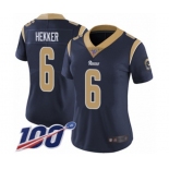 Women's Los Angeles Rams #6 Johnny Hekker Navy Blue Team Color Vapor Untouchable Limited Player 100th Season Football Jersey