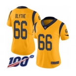 Women's Los Angeles Rams #66 Austin Blythe Limited Gold Rush Vapor Untouchable 100th Season Football Jersey