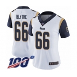 Women's Los Angeles Rams #66 Austin Blythe White Vapor Untouchable Limited Player 100th Season Football Jersey