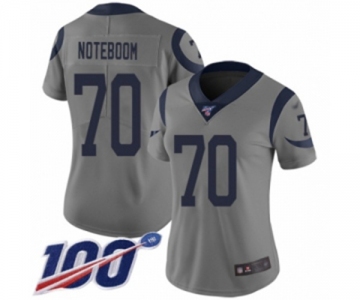 Women's Los Angeles Rams #70 Joseph Noteboom Limited Gray Inverted Legend 100th Season Football Jersey