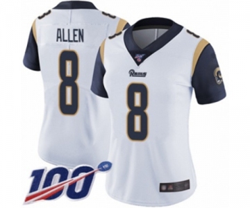 Women's Los Angeles Rams #8 Brandon Allen White Vapor Untouchable Limited Player 100th Season Football Jersey