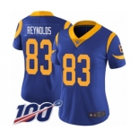 Women's Los Angeles Rams #83 Josh Reynolds Royal Blue Alternate Vapor Untouchable Limited Player 100th Season Football Jersey