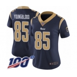 Women's Los Angeles Rams #85 Jack Youngblood Navy Blue Team Color Vapor Untouchable Limited Player 100th Season Football Jersey