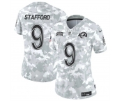 Women's Los Angeles Rams #9 Matthew Stafford 2024 F.U.S.E Arctic Camo Salute To Service Limited Stitched Football Jersey