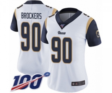 Women's Los Angeles Rams #90 Michael Brockers White Vapor Untouchable Limited Player 100th Season Football Jersey