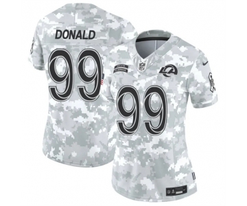 Women's Los Angeles Rams #99 Aaron Donald 2024 F.U.S.E Arctic Camo Salute To Service Limited Stitched Football Jersey