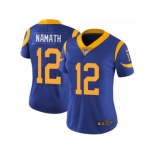 Women's Nike Los Angeles Rams #12 Joe Namath Vapor Untouchable Limited Royal Blue Alternate NFL Jersey