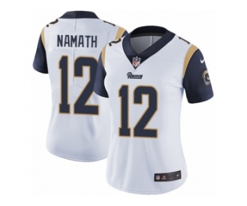 Women's Nike Los Angeles Rams #12 Joe Namath Vapor Untouchable Limited White NFL Jersey