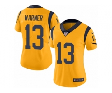 Women's Nike Los Angeles Rams #13 Kurt Warner Limited Gold Rush NFL Jersey