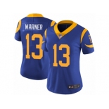 Women's Nike Los Angeles Rams #13 Kurt Warner Vapor Untouchable Limited Royal Blue Alternate NFL Jersey