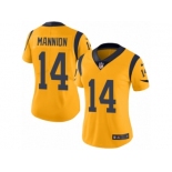 Women's Nike Los Angeles Rams #14 Sean Mannion Limited Gold Rush NFL Jersey