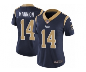 Women's Nike Los Angeles Rams #14 Sean Mannion Vapor Untouchable Limited Navy Blue Team Color NFL Jersey