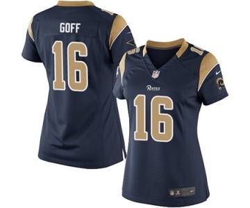 Women's Nike Los Angeles Rams #16 Jared Goff Navy Blue Team Color NFL Jersey