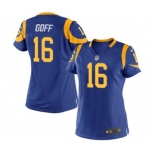 Women's Nike Los Angeles Rams #16 Jared Goff Royal Blue Alternate NFL Jersey