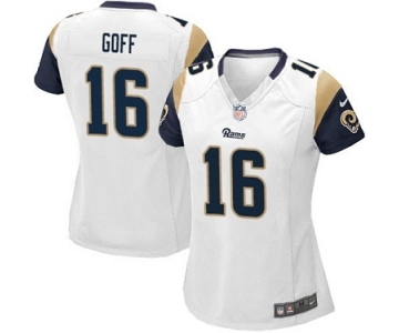 Women's Nike Los Angeles Rams #16 Jared Goff White NFL Jersey