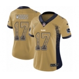 Women's Nike Los Angeles Rams #17 Robert Woods Limited Gold Rush Drift Fashion NFL Jersey