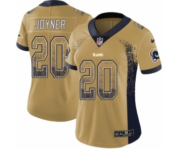 Women's Nike Los Angeles Rams #20 Lamarcus Joyner Limited Gold Rush Drift Fashion NFL Jersey