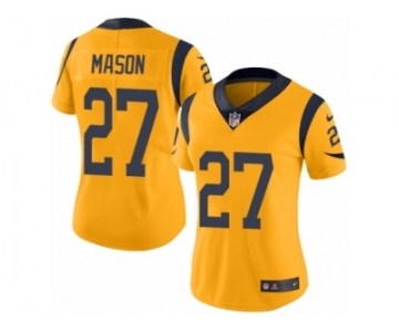 Women's Nike Los Angeles Rams #27 Tre Mason Limited Gold Rush NFL Jersey