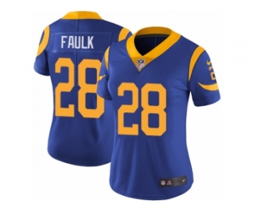 Women's Nike Los Angeles Rams #28 Marshall Faulk Vapor Untouchable Limited Royal Blue Alternate NFL Jersey