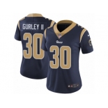 Women's Nike Los Angeles Rams #30 Todd Gurley Vapor Untouchable Limited Navy Blue Team Color NFL Jersey