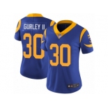 Women's Nike Los Angeles Rams #30 Todd Gurley Vapor Untouchable Limited Royal Blue Alternate NFL Jersey