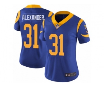 Women's Nike Los Angeles Rams #31 Mo Alexander Vapor Untouchable Limited Royal Blue Alternate NFL Jersey