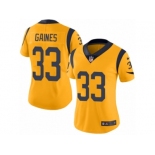 Women's Nike Los Angeles Rams #33 E.J. Gaines Limited Gold Rush NFL Jersey