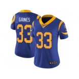 Women's Nike Los Angeles Rams #33 E.J. Gaines Vapor Untouchable Limited Royal Blue Alternate NFL Jersey