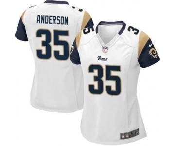 Women's Nike Los Angeles Rams #35 C.J. Anderson Game White NFL Jersey