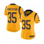 Women's Nike Los Angeles Rams #35 C.J. Anderson Limited Gold Rush Vapor Untouchable NFL Jersey