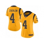 Women's Nike Los Angeles Rams #4 Greg Zuerlein Limited Gold Rush NFL Jersey