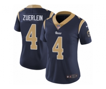 Women's Nike Los Angeles Rams #4 Greg Zuerlein Vapor Untouchable Limited Navy Blue Team Color NFL Jersey