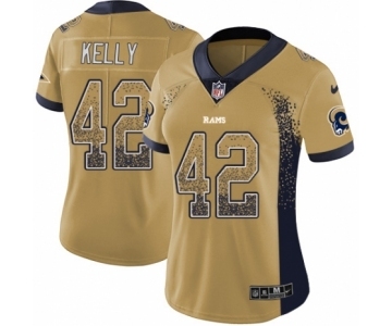 Women's Nike Los Angeles Rams #42 John Kelly Limited Gold Rush Drift Fashion NFL Jersey