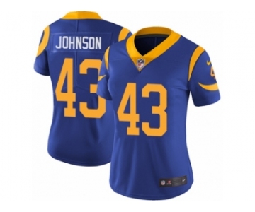 Women's Nike Los Angeles Rams #43 John Johnson Vapor Untouchable Limited Royal Blue Alternate NFL Jersey