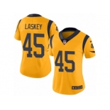 Women's Nike Los Angeles Rams #45 Zach Laskey Limited Gold Rush NFL Jersey