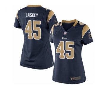 Women's Nike Los Angeles Rams #45 Zach Laskey Limited Navy Blue Team Color NFL Jersey