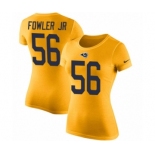 Women's Nike Los Angeles Rams #56 Dante Fowler Jr Gold Rush Pride Name & Number T-Shirt