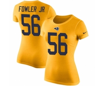 Women's Nike Los Angeles Rams #56 Dante Fowler Jr Gold Rush Pride Name & Number T-Shirt