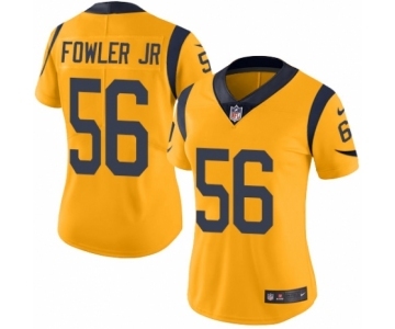 Women's Nike Los Angeles Rams #56 Dante Fowler Jr Limited Gold Rush Vapor Untouchable NFL Jersey