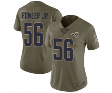 Women's Nike Los Angeles Rams #56 Dante Fowler Jr Limited Olive 2017 Salute to Service NFL Jersey