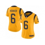 Women's Nike Los Angeles Rams #6 Johnny Hekker Limited Gold Rush NFL Jersey