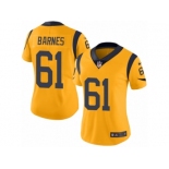 Women's Nike Los Angeles Rams #61 Tim Barnes Limited Gold Rush NFL Jersey