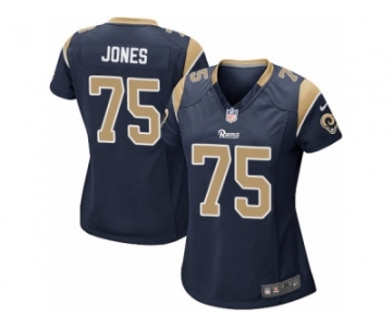 Women's Nike Los Angeles Rams #75 Deacon Jones Game Navy Blue Team Color NFL Jersey