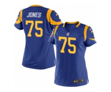 Women's Nike Los Angeles Rams #75 Deacon Jones Game Royal Blue Alternate NFL Jersey