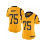 Women's Nike Los Angeles Rams #75 Deacon Jones Limited Gold Rush NFL Jersey