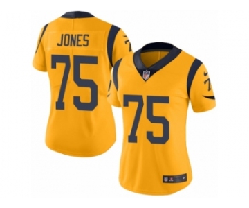 Women's Nike Los Angeles Rams #75 Deacon Jones Limited Gold Rush NFL Jersey