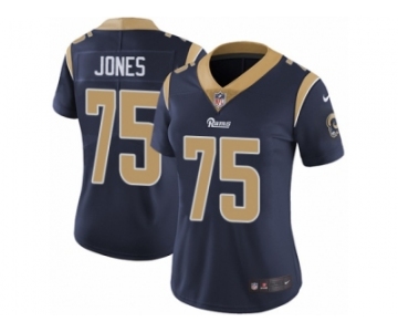 Women's Nike Los Angeles Rams #75 Deacon Jones Vapor Untouchable Limited Navy Blue Team Color NFL Jersey