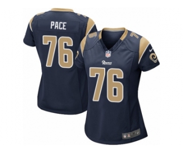 Women's Nike Los Angeles Rams #76 Orlando Pace Game Navy Blue Team Color NFL Jersey