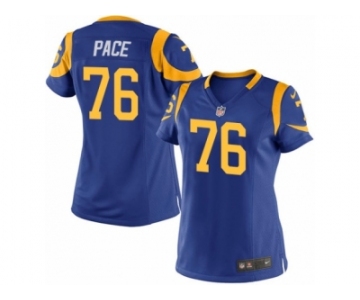 Women's Nike Los Angeles Rams #76 Orlando Pace Game Royal Blue Alternate NFL Jersey